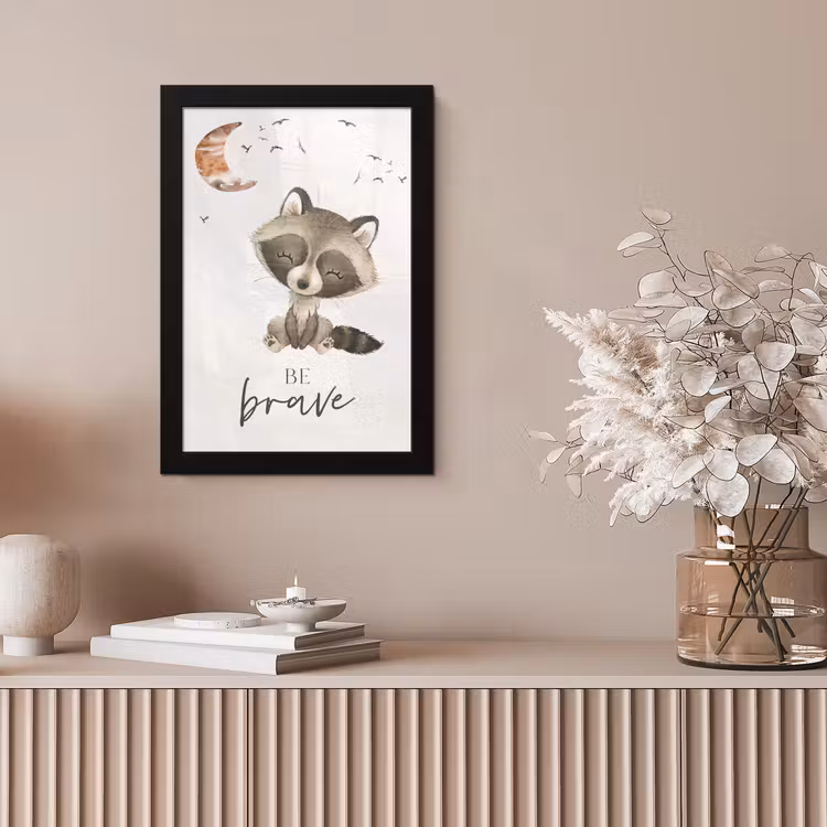 Poster met lijst - Waterverf - Be brave - Quotes - Kinderen - Jongens - Meisjes — 5