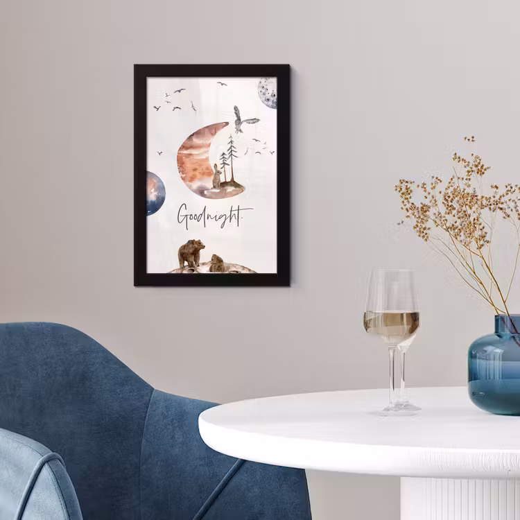 Poster met lijst - Quotes - Goodnight - Spreuken - Kinderen - Jongens - Meisjes - Kind — 4