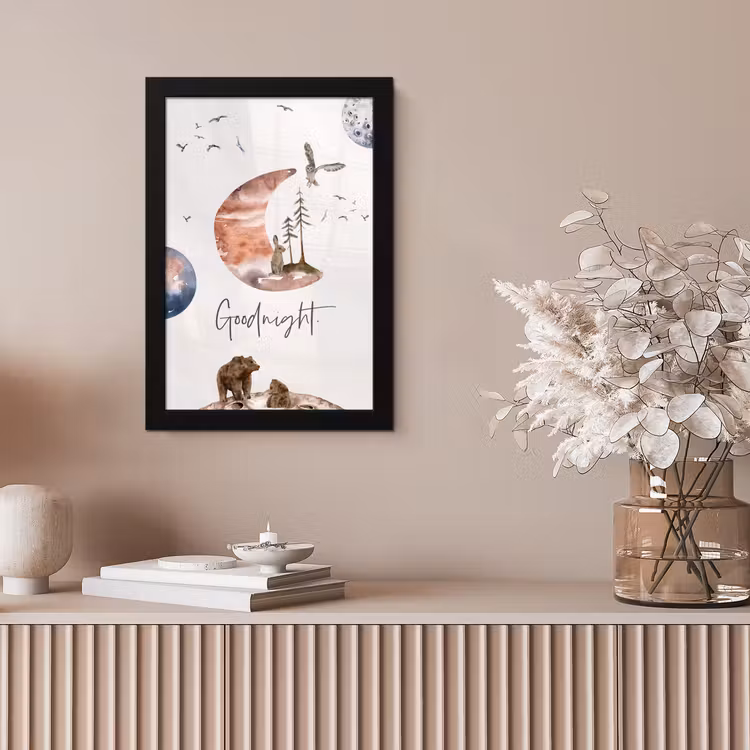 Poster met lijst - Quotes - Goodnight - Spreuken - Kinderen - Jongens - Meisjes - Kind — 5