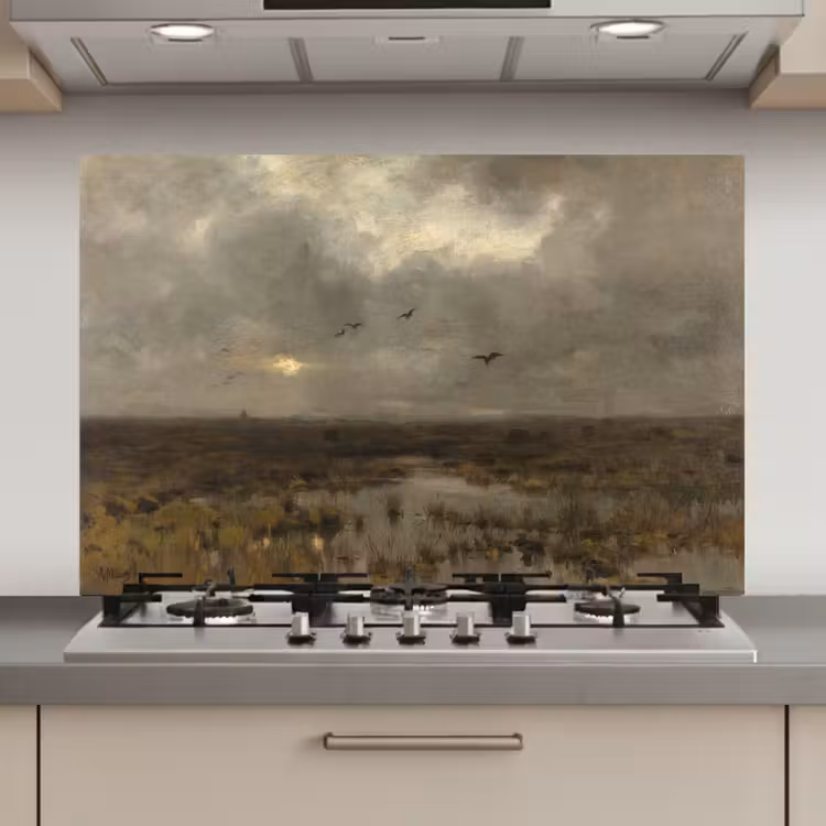 Spatscherm keuken - Het moeras - Schilderij van Anton Mauve — 1