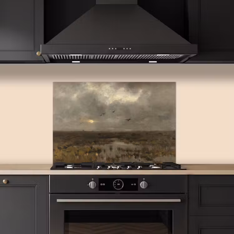 Spatscherm keuken - Het moeras - Schilderij van Anton Mauve — 2