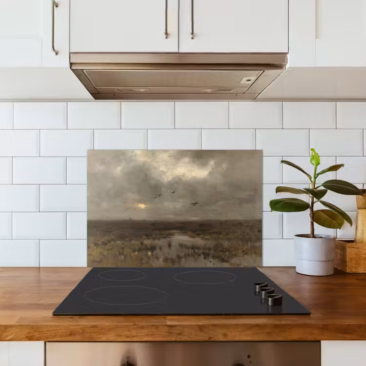Spatscherm keuken - Het moeras - Schilderij van Anton Mauve — 6