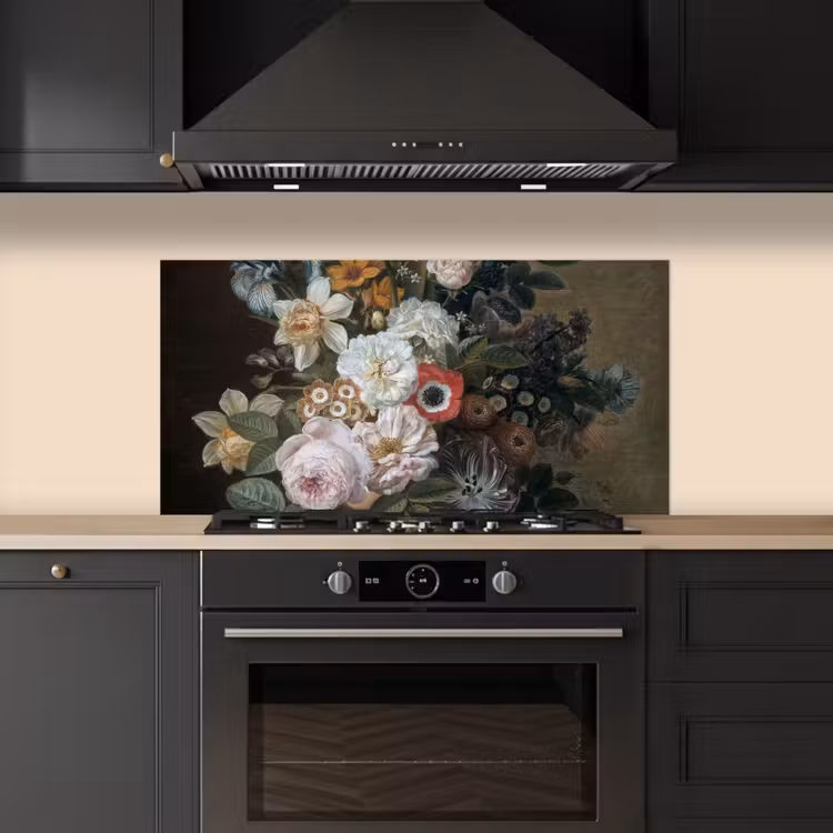 Spatscherm keuken - Stilleven met bloemen - Schilderij van Eelke Jelles Eelkema — 1