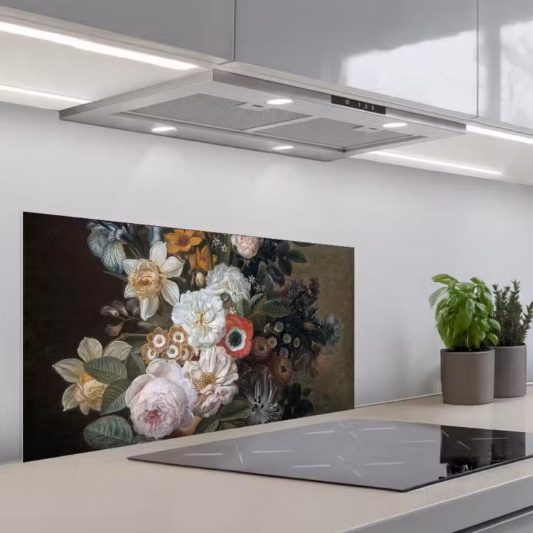 Spatscherm keuken - Stilleven met bloemen - Schilderij van Eelke Jelles Eelkema — 4