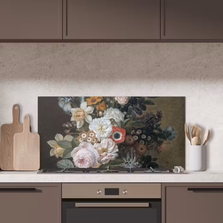 Spatscherm keuken - Stilleven met bloemen - Schilderij van Eelke Jelles Eelkema — 5