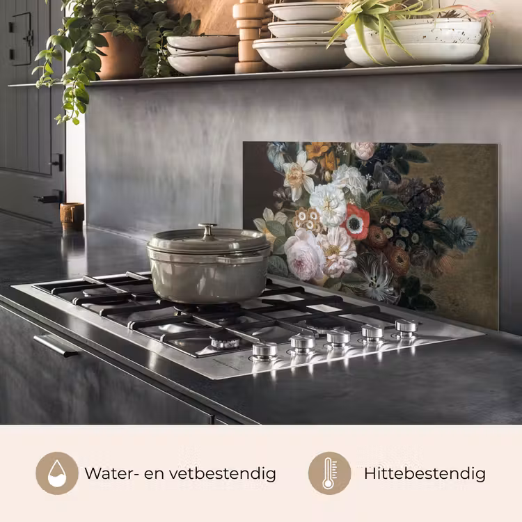Spatscherm keuken - Stilleven met bloemen - Schilderij van Eelke Jelles Eelkema — 6