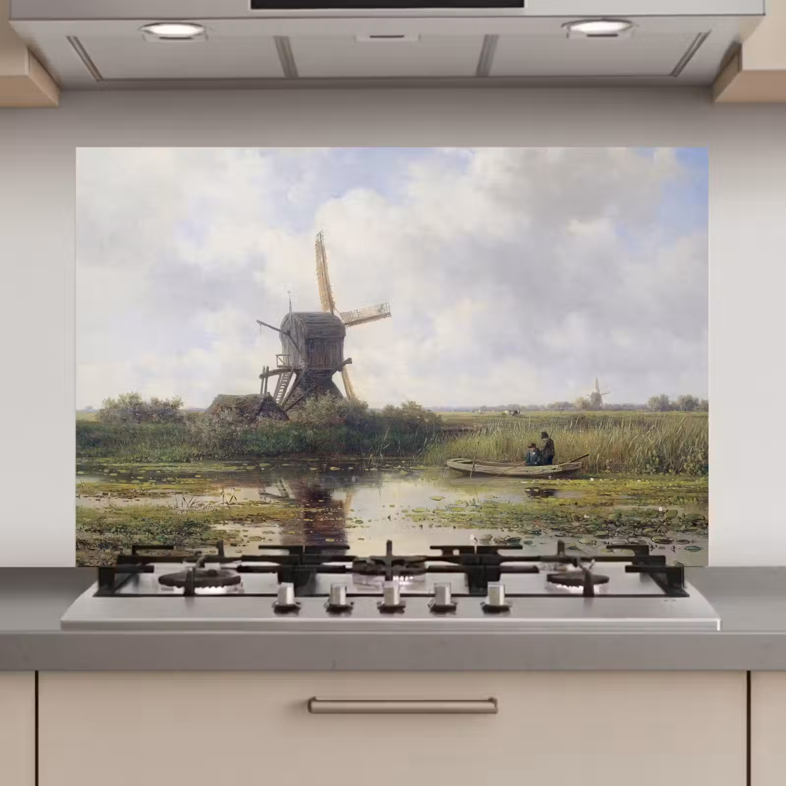 Spatscherm keuken - Molen - Willem Roelofs - Oude meesters - Kunst — 1