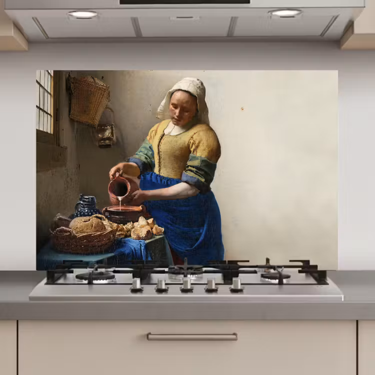 Spatscherm keuken - Het melkmeisje - Kunst - Oude meesters - Vermeer — 1