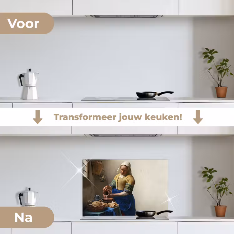 Spatscherm keuken - Het melkmeisje - Kunst - Oude meesters - Vermeer — 3