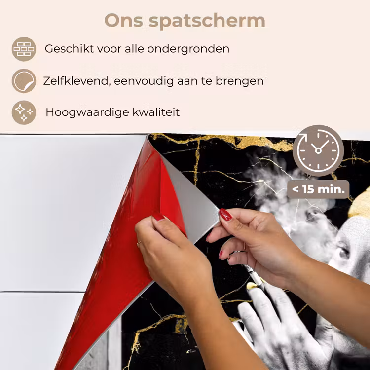 Spatscherm keuken - Marmerlook - Meisje met de parel - Sigaretten - Toilet - Goud - Kunst - Oude meesters — 4