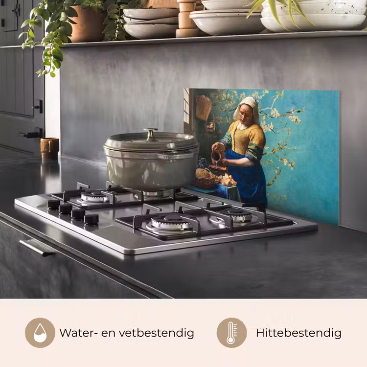 Spatscherm keuken - Melkmeisje - Amandelbloesem - Van Gogh - Vermeer - Schilderij - Oude meesters — 7