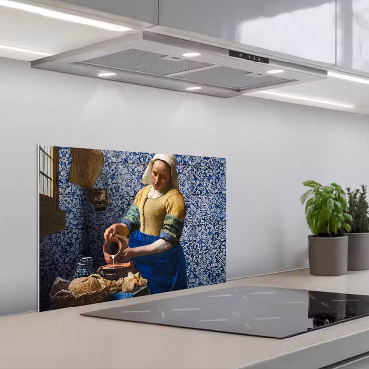 Spatscherm keuken - Melkmeisje - Delfts Blauw - Vermeer - Schilderij - Oude meesters — 5