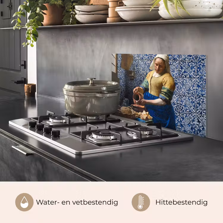 Spatscherm keuken - Melkmeisje - Delfts Blauw - Vermeer - Schilderij - Oude meesters — 7