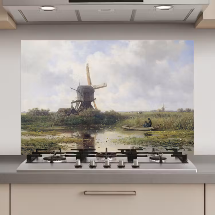 Spatscherm keuken - Molen - Willem Roelofs - Oude meesters - Kunst — 1