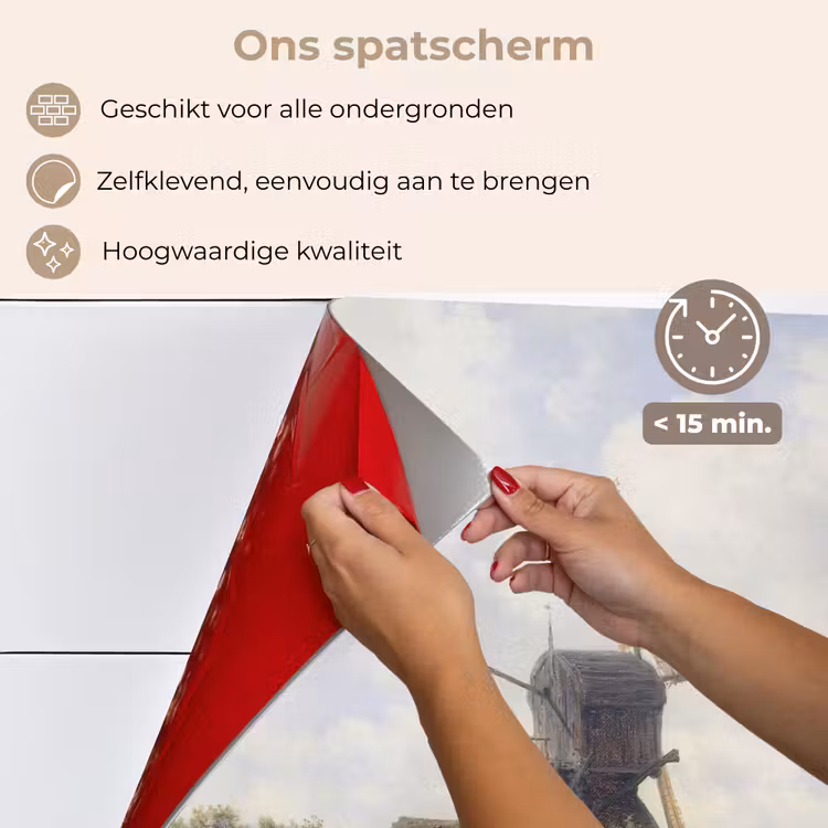 Spatscherm keuken - Molen - Willem Roelofs - Oude meesters - Kunst — 4