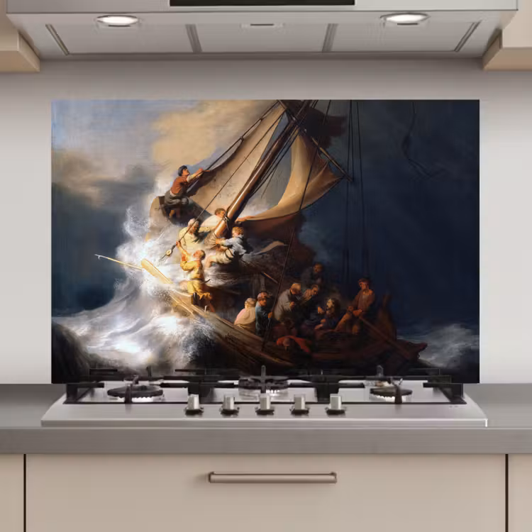 Spatscherm keuken - De storm op het meer van Galilea - Rembrandt van Rijn — 1