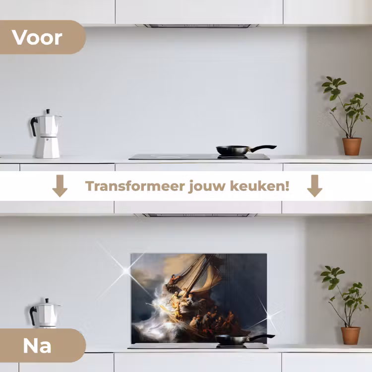 Spatscherm keuken - De storm op het meer van Galilea - Rembrandt van Rijn — 3