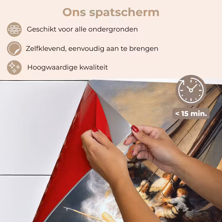 Spatscherm keuken - De storm op het meer van Galilea - Rembrandt van Rijn — 4