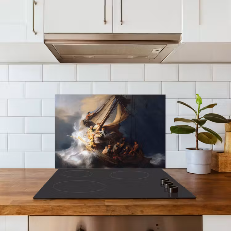 Spatscherm keuken - De storm op het meer van Galilea - Rembrandt van Rijn — 6