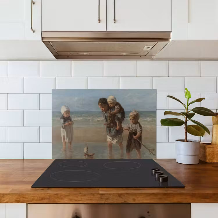 Spatscherm keuken - Kinderen der zee - Schilderij van Jozef Israëls — 6