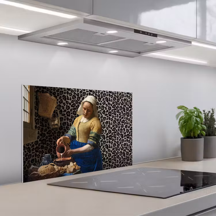 Spatscherm keuken - Melkmeisje - Kunst - Panterprint - Vermeer - Schilderij - Oude meesters — 5