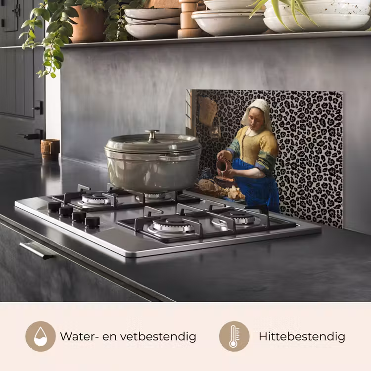 Spatscherm keuken - Melkmeisje - Kunst - Panterprint - Vermeer - Schilderij - Oude meesters — 7