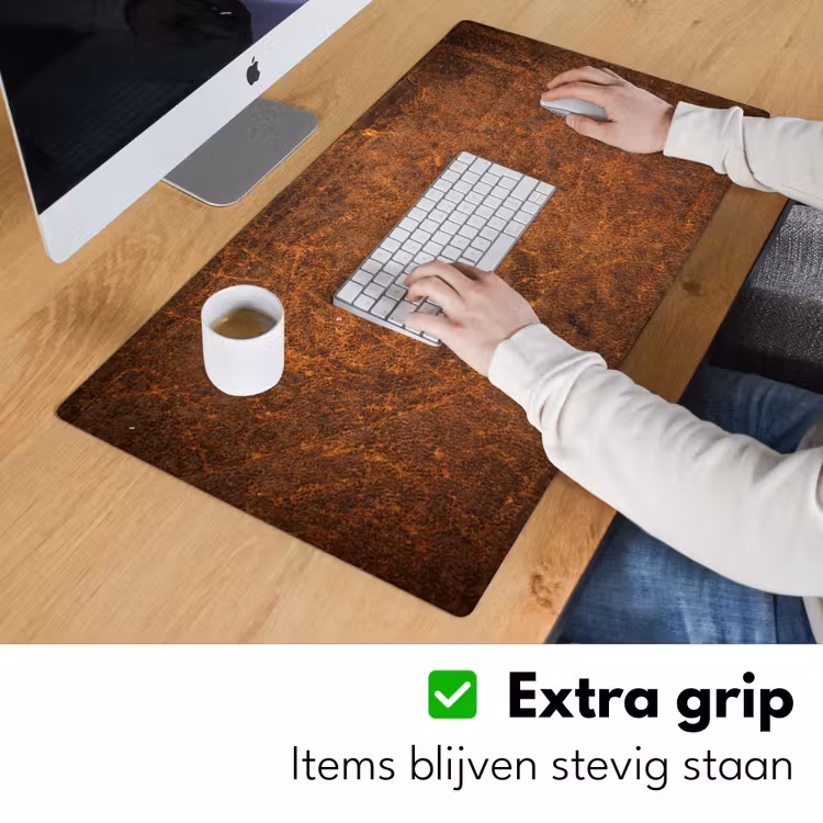 Bureau onderlegger - leer-structuur-bruin-oranje — 5