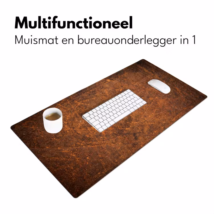 Bureau onderlegger - leer-structuur-bruin-oranje — 6