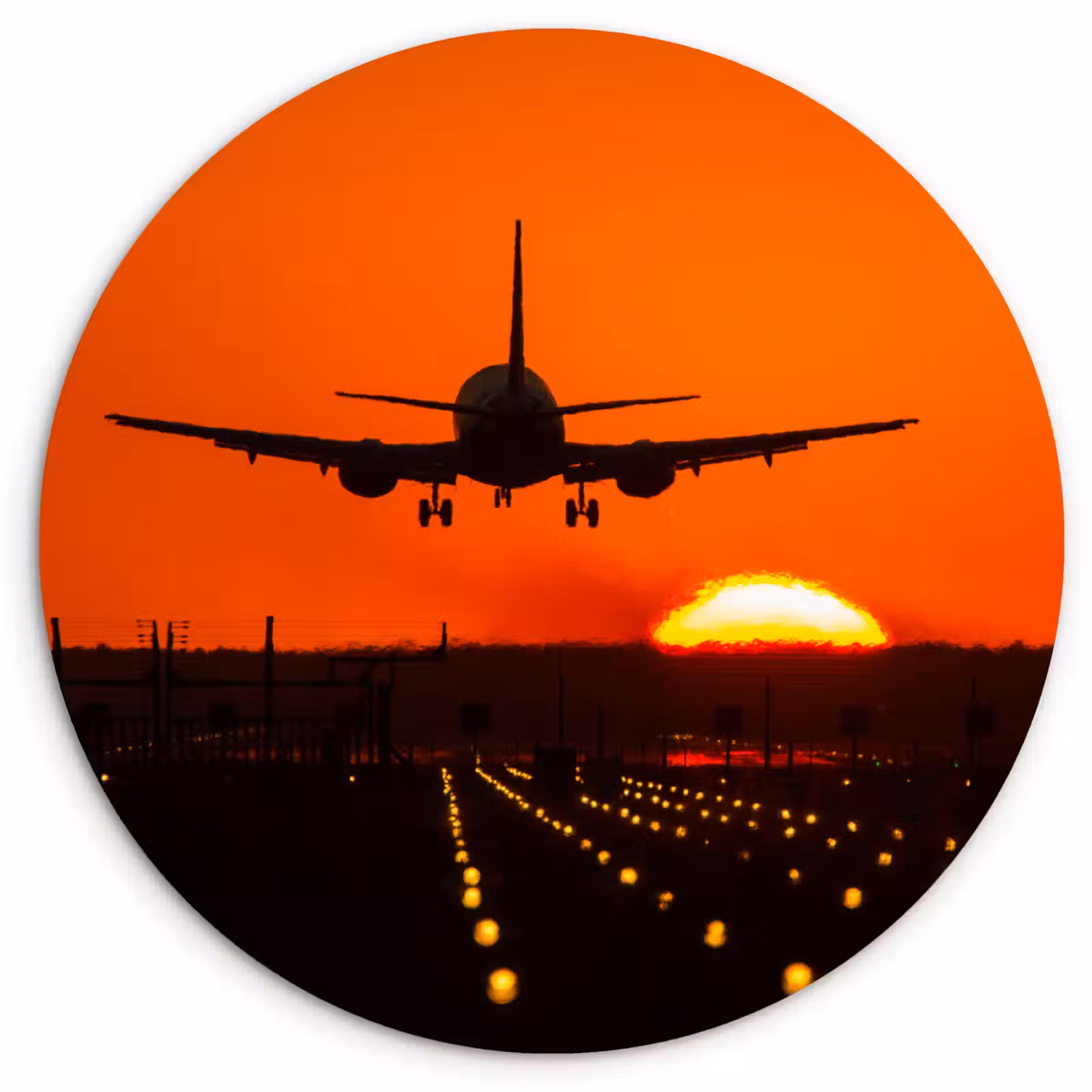 Muurcirkel - Zonsondergang - Vliegtuig - Oranje - Zon — 1