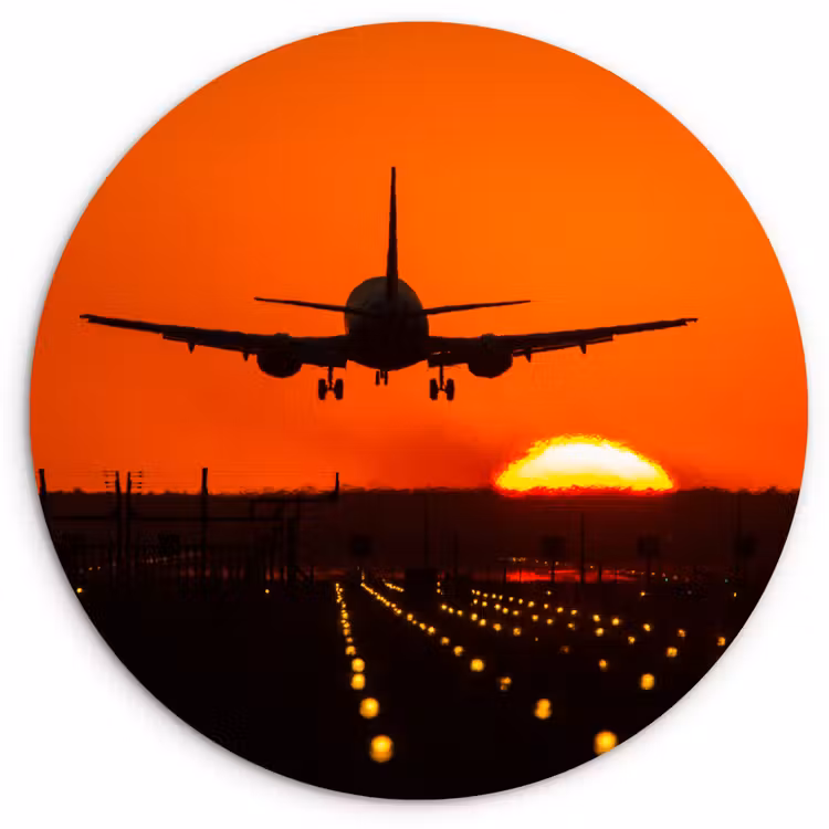 Muurcirkel - Zonsondergang - Vliegtuig - Oranje - Zon — 1