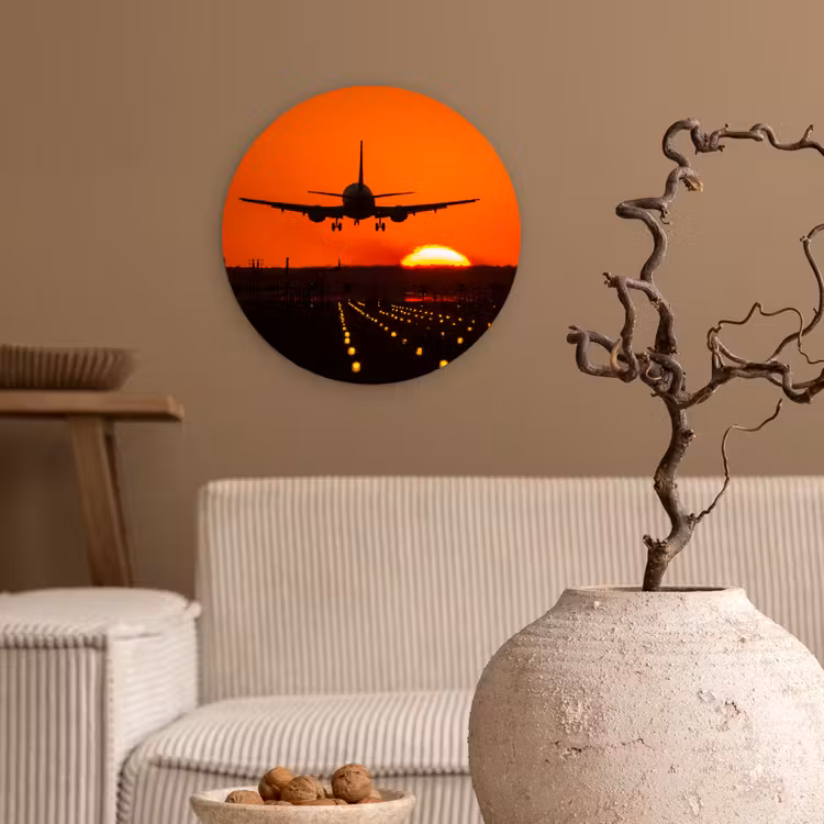 Muurcirkel - Zonsondergang - Vliegtuig - Oranje - Zon — 2