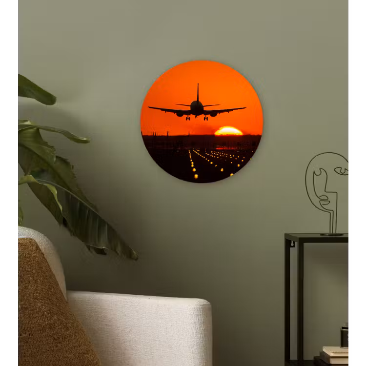Muurcirkel - Zonsondergang - Vliegtuig - Oranje - Zon — 3
