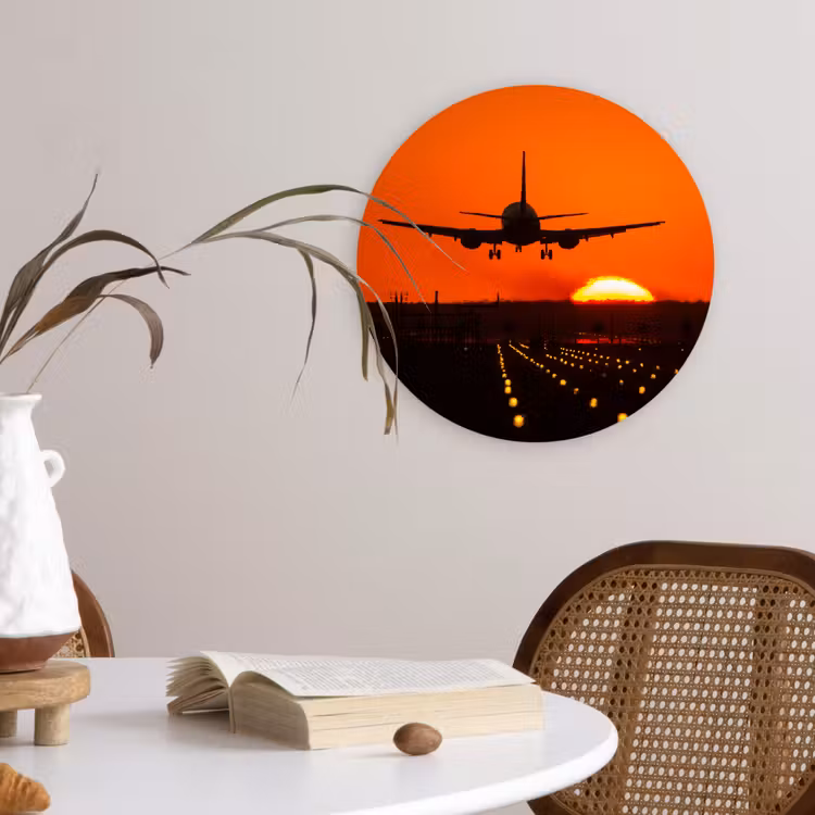 Muurcirkel - Zonsondergang - Vliegtuig - Oranje - Zon — 4