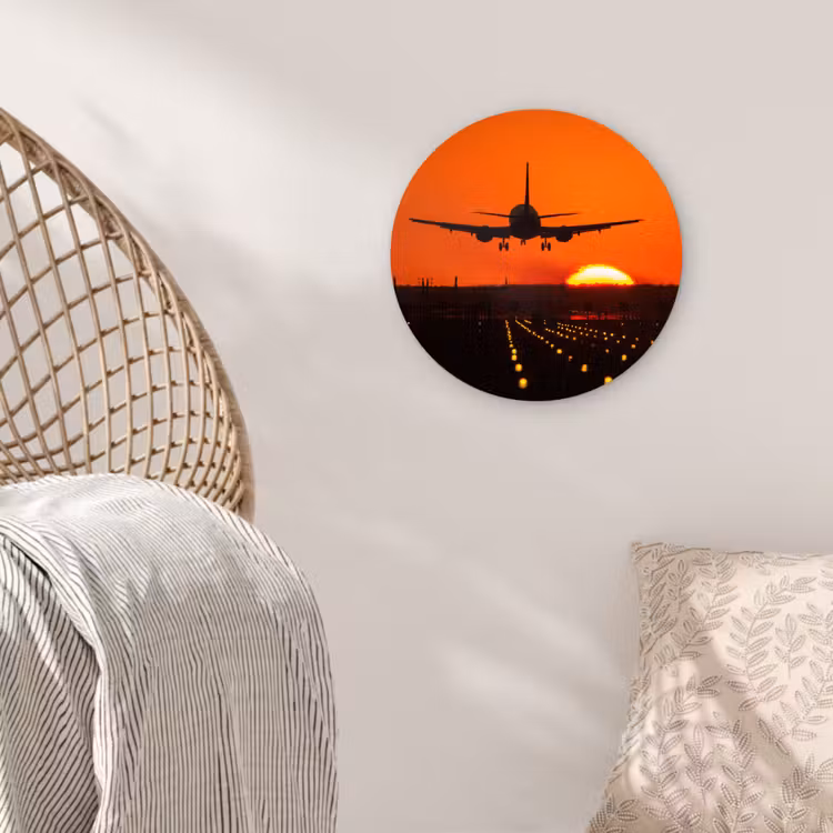 Muurcirkel - Zonsondergang - Vliegtuig - Oranje - Zon — 5