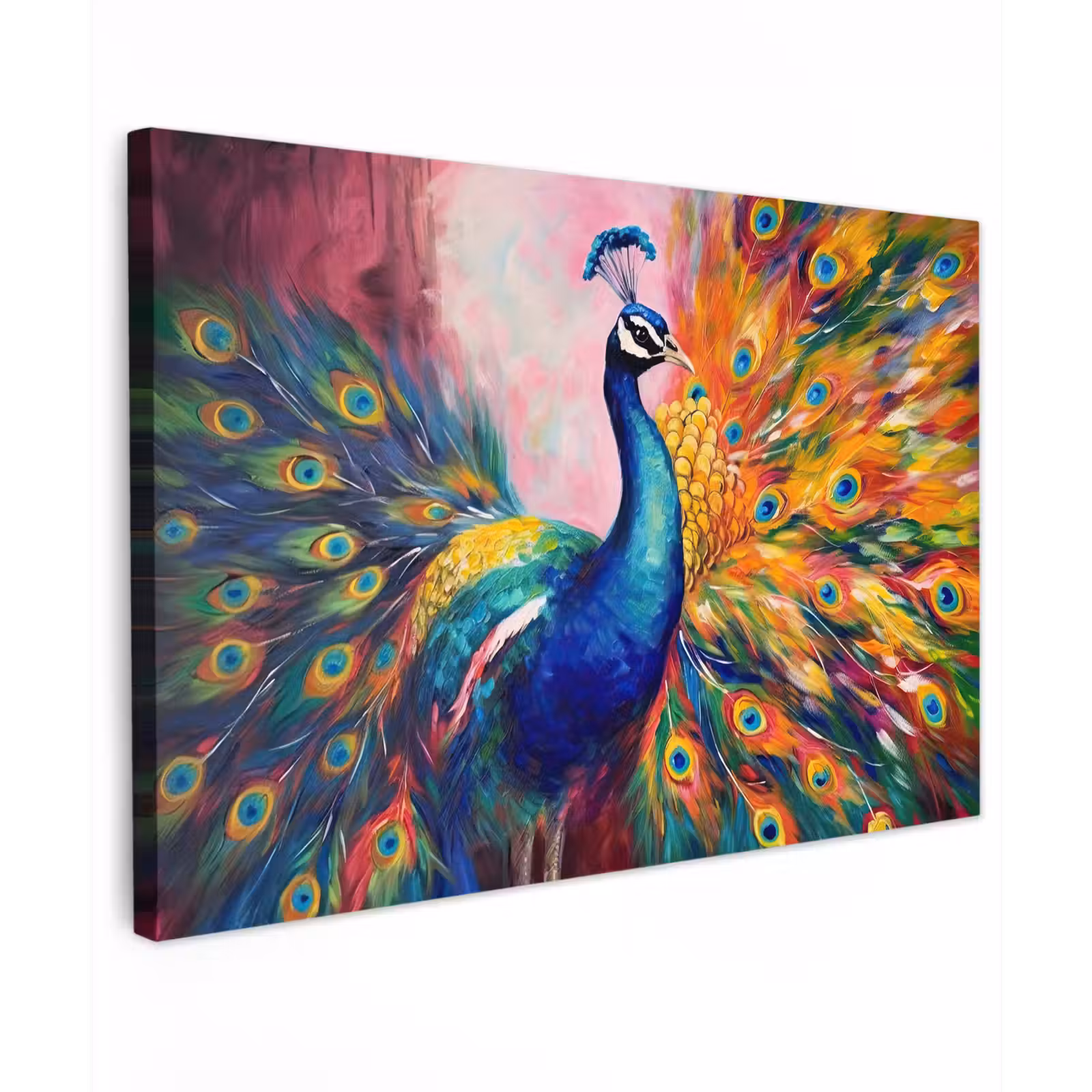 Canvas schilderij - Pauw - Dieren - Schilderij - Regenboog — 1