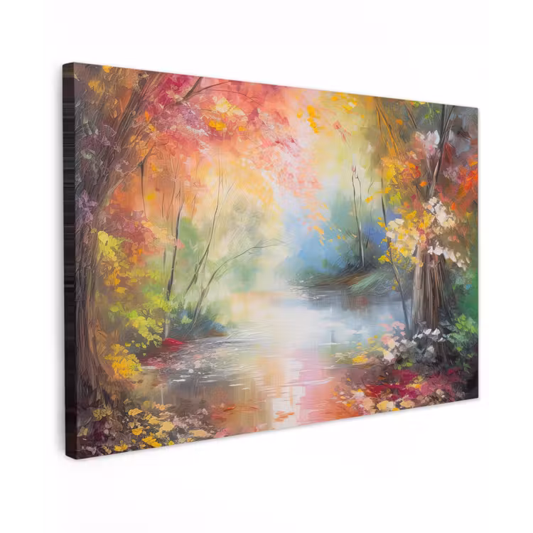 Canvas schilderij - Landschap - Olieverf - Kleurrijk - Natuur — 1