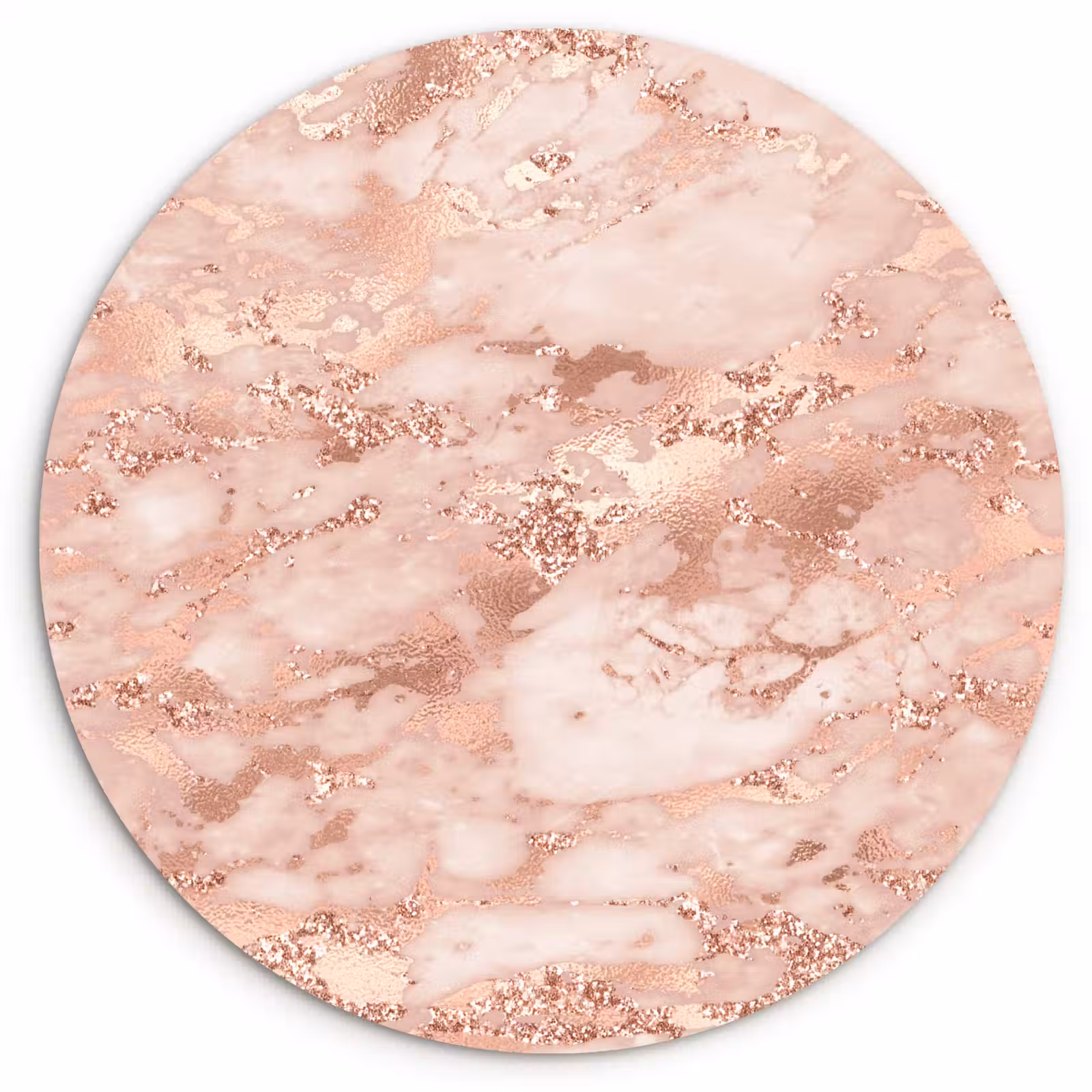 Muurcirkel - Marmer - Luxe - Roségoud - Roze - Glitter - Marmerlook — 1