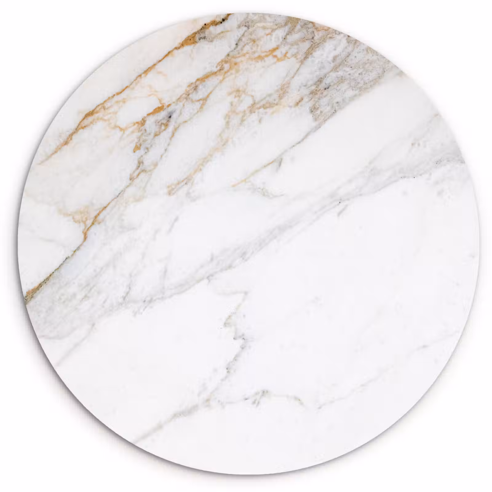 Muurcirkel - Marmer - Steen - Wit - Goud - Marmerlook - Steen - Luxe — 1