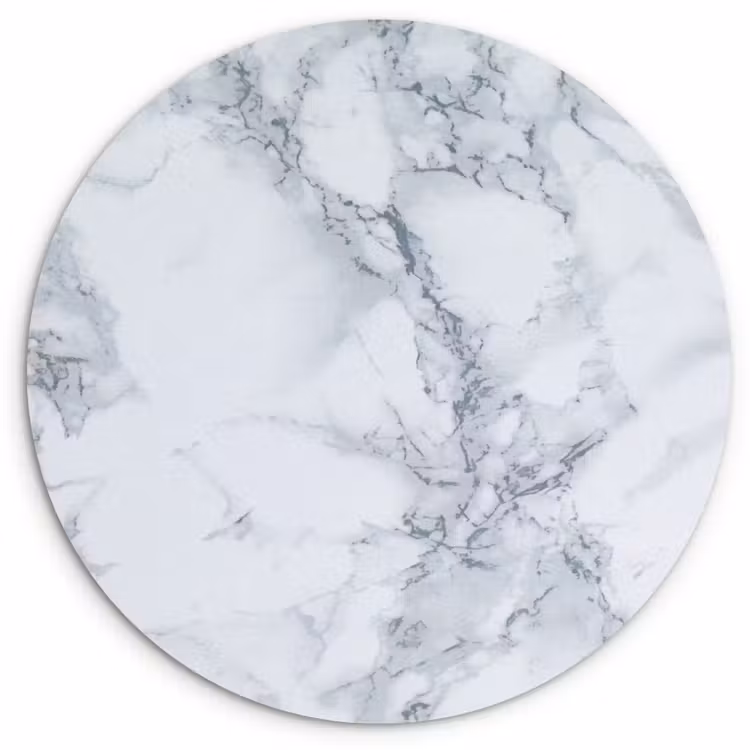 Muurcirkel - Marmer - Patroon - Gijs - Wit - Marmerlook - Luxe — 1