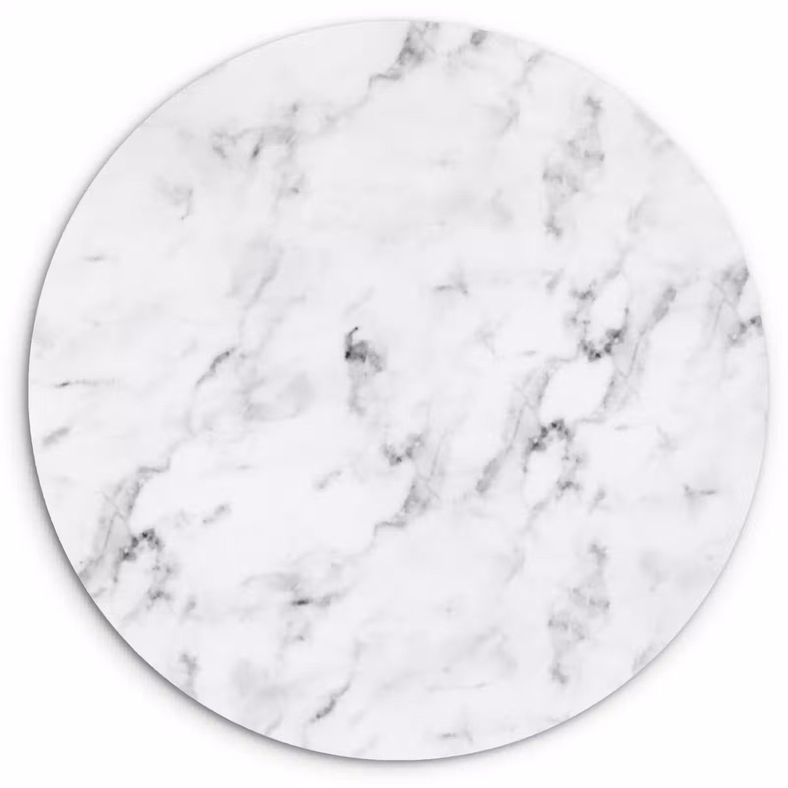 Muurcirkel - Marmer - Luxe - Wit - Grijs - Marmerlook — 1