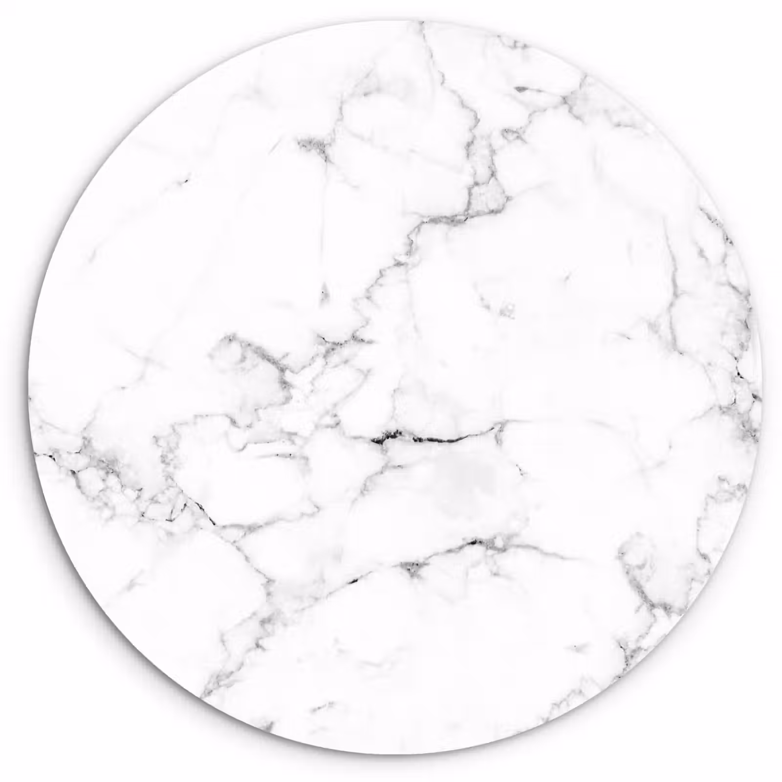 Muurcirkel - Marmer - Wit - Grijs - Luxe - Marmerlook - Structuur — 1