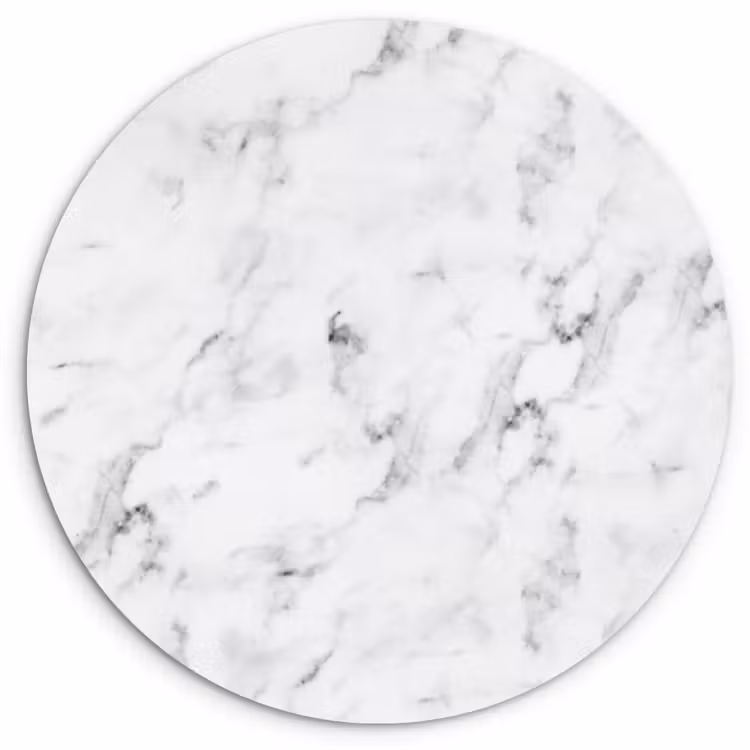 Muurcirkel - Marmer - Luxe - Wit - Grijs - Marmerlook — 1