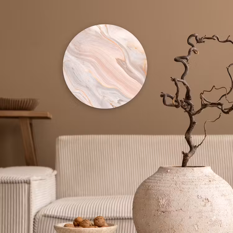 Muurcirkel - Marmer - Patroon - Pastel - Abstract - Marmerlook - Luxe — 2