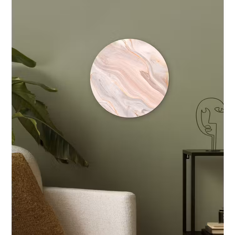 Muurcirkel - Marmer - Patroon - Pastel - Abstract - Marmerlook - Luxe — 3