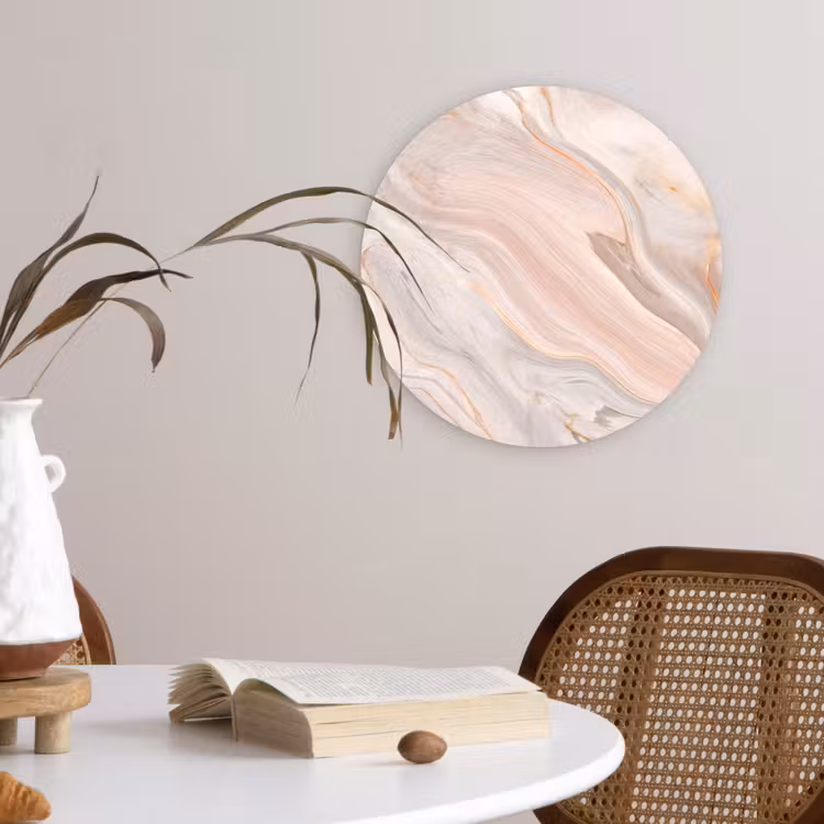 Muurcirkel - Marmer - Patroon - Pastel - Abstract - Marmerlook - Luxe — 4