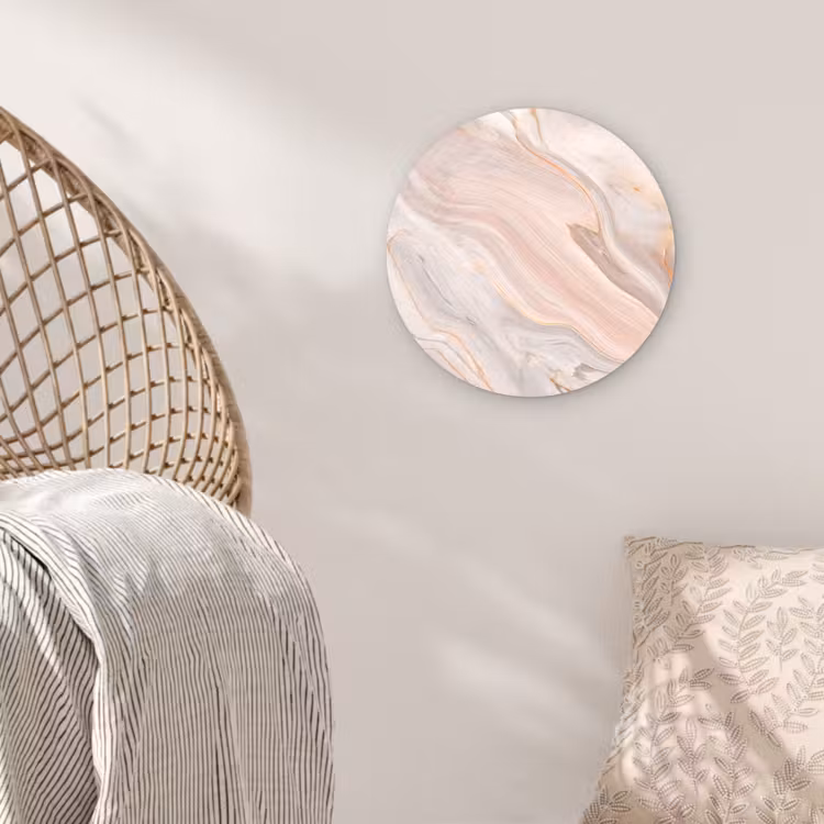 Muurcirkel - Marmer - Patroon - Pastel - Abstract - Marmerlook - Luxe — 5