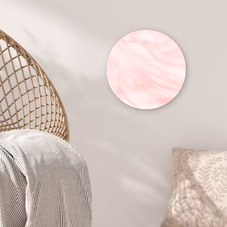 Muurcirkel - Marmer - Roze - Wit - Luxe - Marmerlook — 5