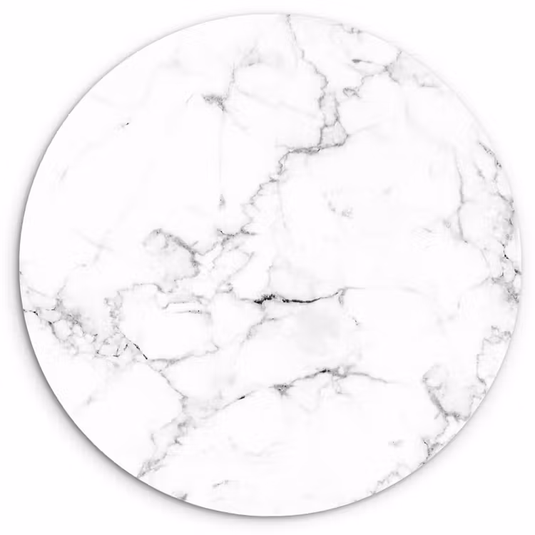 Muurcirkel - Marmer - Wit - Grijs - Luxe - Marmerlook - Structuur — 1