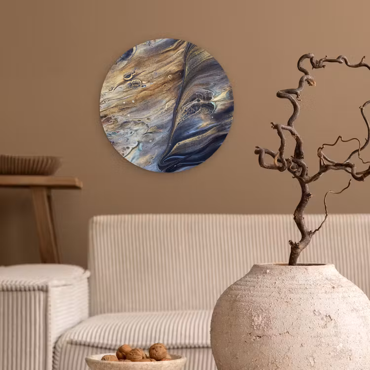 Muurcirkel - Marmer - Goud - Waterverf - Textuur - Marmerlook — 2