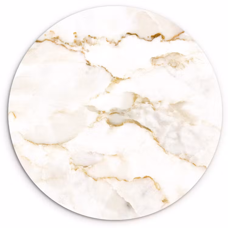 Muurcirkel - Marmer - Kalk - Goud - Luxe - Marmerlook - Wit — 1
